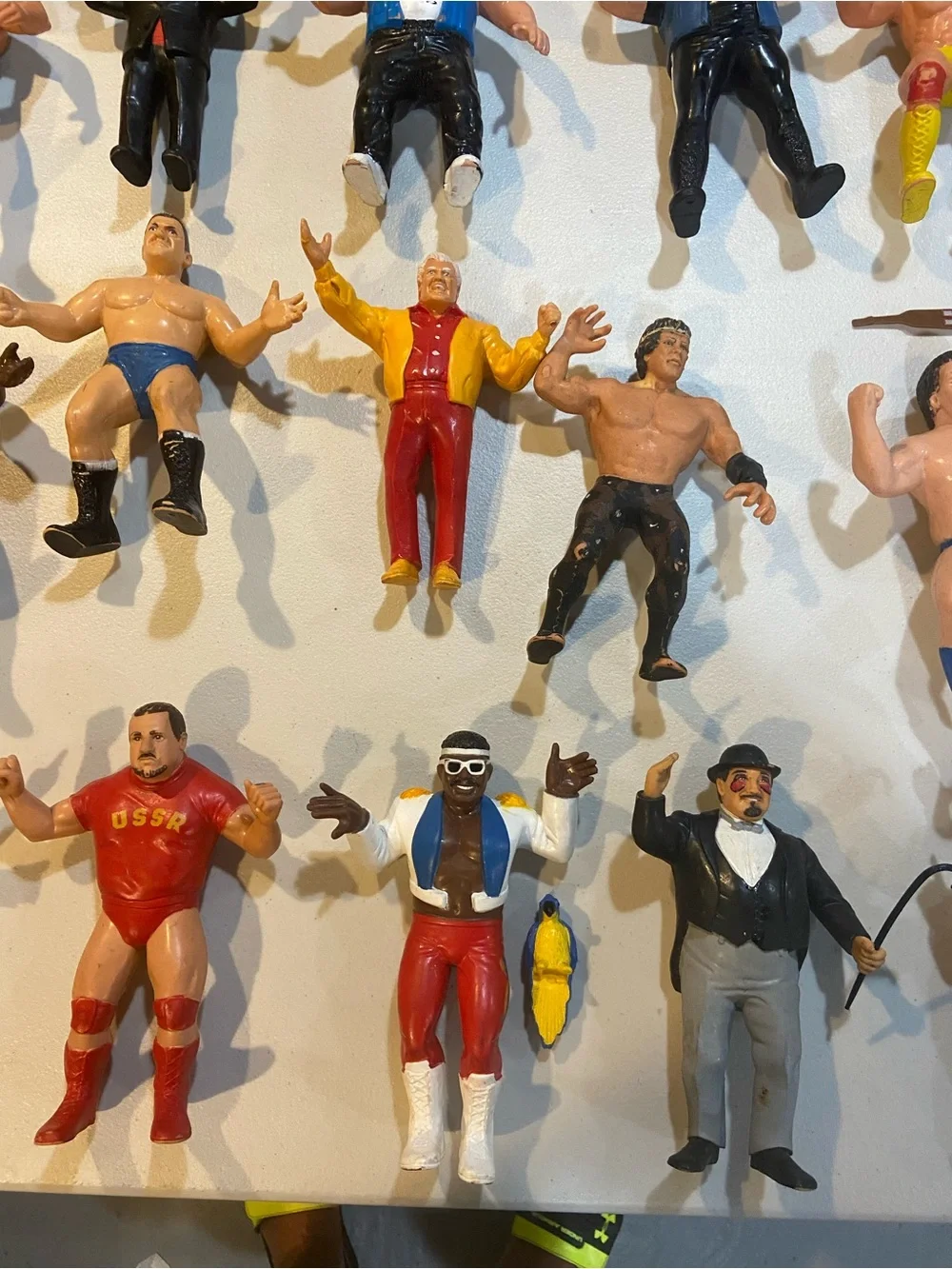 Retro-Inspired Wrestling Action Figure - Brown with Yellow Trunks
